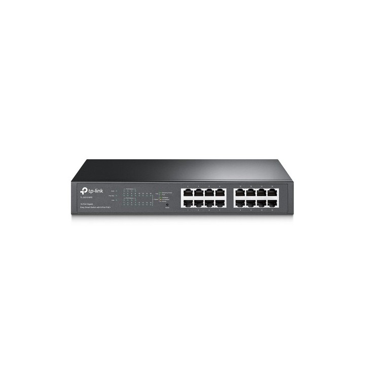 TP-Link TL-SG1016PE - Switch - intelligente - 8 x 10/100/1000 (PoE+) + 8 x 10/100/1000 - desktop, montabile su rack - PoE+ (110