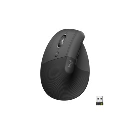 Logitech Lift Vertical Ergonomic Mouse - Mouse verticale - ergonomico - per mancini - ottica - 6 pulsanti - senza fili - Blueto