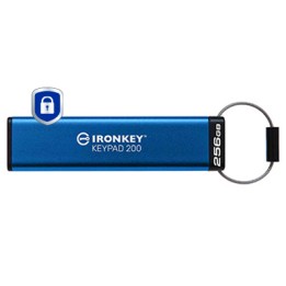 Kingston IronKey Keypad 200 - Chiavetta USB - crittografato - FIPS 140-3 Level 3 - 256 GB - USB 3.2 Gen 1
