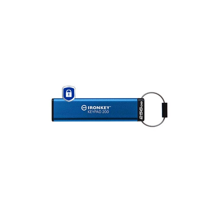 Kingston IronKey Keypad 200 - Chiavetta USB - crittografato - FIPS 140-3 Level 3 - 256 GB - USB 3.2 Gen 1