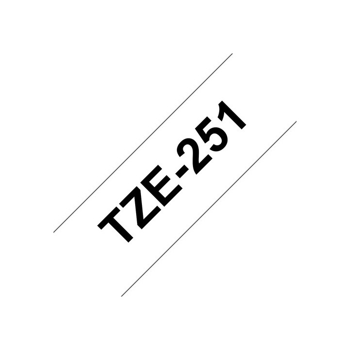 Brother TZe-251 - Adesivo standard - nero su bianco - Rotolo (2,4 cm x 8 m) 1 cassetta(e) nastro laminato - per Brother PT-D600
