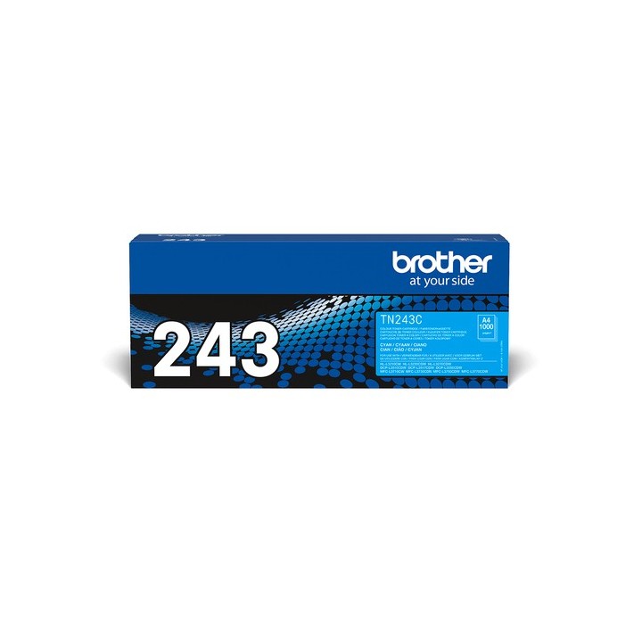 Brother TN243C - Ciano - originale - cartuccia toner - per Brother DCP-L3510CDW, DCP-L3517CDW, DCP-L3550CDW, DCP-L3550DW, MFC-L