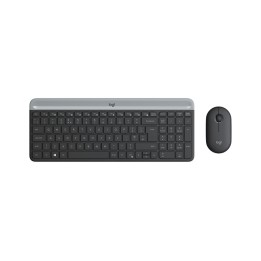 Logitech Slim Wireless Combo MK470 - Set mouse e tastiera - senza fili - 2.4 GHz - Ceca - grafite