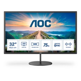 AOC Q32V4 - Monitor a LED - 32" (31.5" visualizzabile) - 2560 x 1440 QHD @ 75 Hz - IPS - 250 cd/m² - 1200:1 - 4 ms - HDMI, Disp