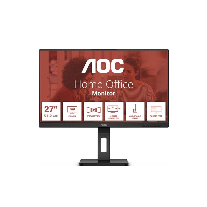 AOC 27E3QAF - Monitor a LED - 27" - 1920 x 1080 Full HD (1080p) @ 75 Hz - IPS - 1000:1 - 4 ms - HDMI, VGA, DisplayPort - altopa
