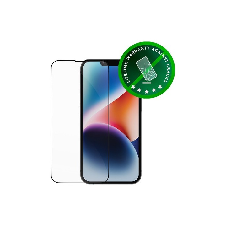 dbramante1928 Eco-shield - Protezione per schermo per telefono cellulare - colore telaio nero - per Apple iPhone 13, 13 Pro, 14