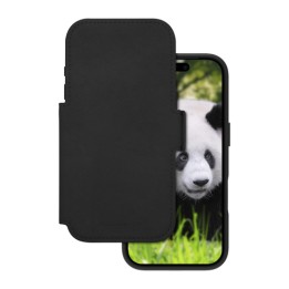 dbramante1928 Lynge - Flip cover per cellulare - Compatibilità MagSafe - pelle pieno fiore - nero - per Apple iPhone 17 Pro