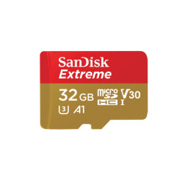 SanDisk Extreme - Scheda di memoria flash (adattatore microSDHC per SD in dotazione) - 32 GB - A1 / Video Class V30 / UHS-I U3 