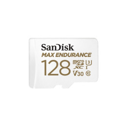 SanDisk Max Endurance - Scheda di memoria flash (adattatore da microSDXC a SD in dotazione) - 128 GB - Video Class V30 / UHS-I