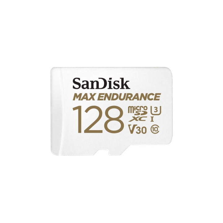 SanDisk Max Endurance - Scheda di memoria flash (adattatore da microSDXC a SD in dotazione) - 128 GB - Video Class V30 / UHS-I 
