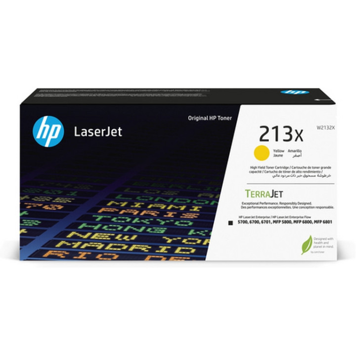 HP 213X - Alta resa - giallo - originale - LaserJet - cartuccia toner (W2132X) - per Color LaserJet Enterprise 5700dn, 6700dn,