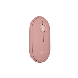 Logitech Pebble Mouse 2 M350s - Mouse - ottica - 3 pulsanti - senza fili - Bluetooth 5.2 LE - tonal rose