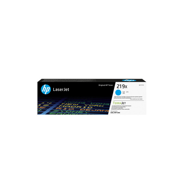 HP 219X - Alta resa - ciano - originale - LaserJet - cartuccia toner (W2191X) - per Color LaserJet Pro MFP 3302fdn - HP SUPPLIES
