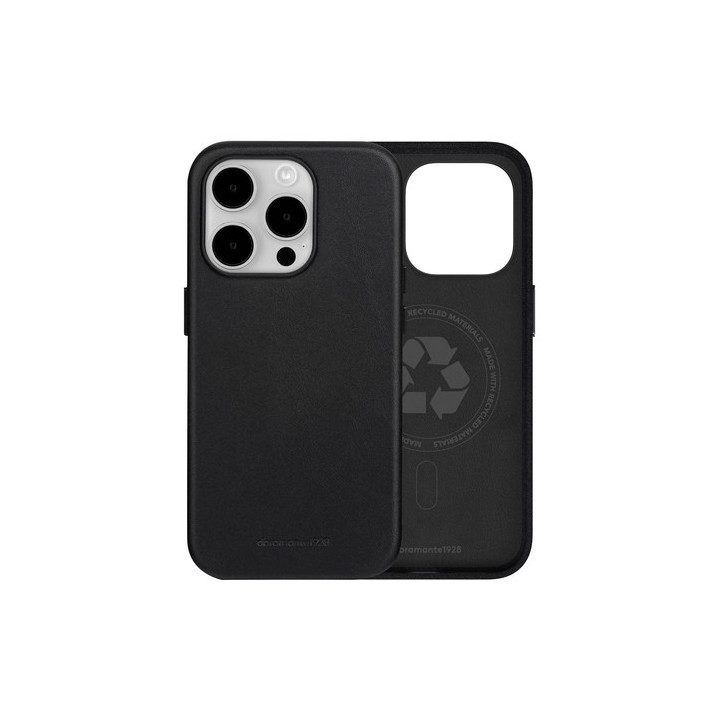 dbramante1928 Roskilde - Cover per cellulare - Compatibilità MagSafe - pelle pieno fiore - nero - per Apple iPhone 15 Pro Max