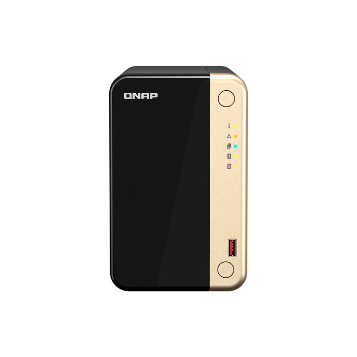 QNAP TS-264 - Server NAS - 2 alloggiamenti - SATA 6Gb/s - RAID 0, 1, 5, 6, 10, 50, JBOD, 60 - RAM 8 GB - 2.5 Gigabit Ethernet -