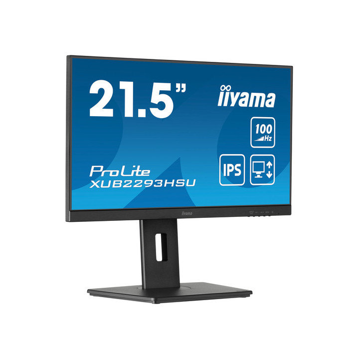 iiyama ProLite XUB2293HSU-B7 - Monitor a LED - 21.5" - 1920 x 1080 Full HD (1080p) @ 100 Hz - IPS - 300 cd/m² - 1000:1 - 1 ms -