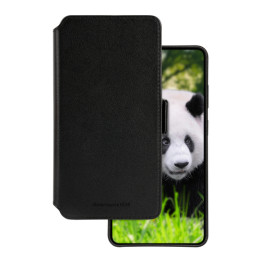 dbramante1928 Lynge - Flip cover per cellulare - magnet - Compatibilità MagSafe - pelle pieno fiore - nero - per Samsung Galaxy