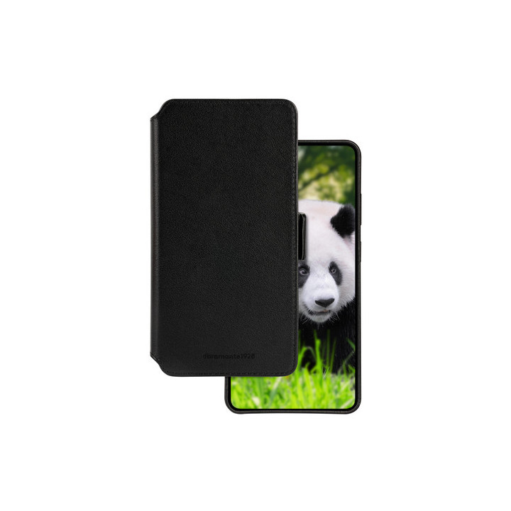 dbramante1928 Lynge - Flip cover per cellulare - magnet - Compatibilità MagSafe - pelle pieno fiore - nero - per Samsung Galaxy