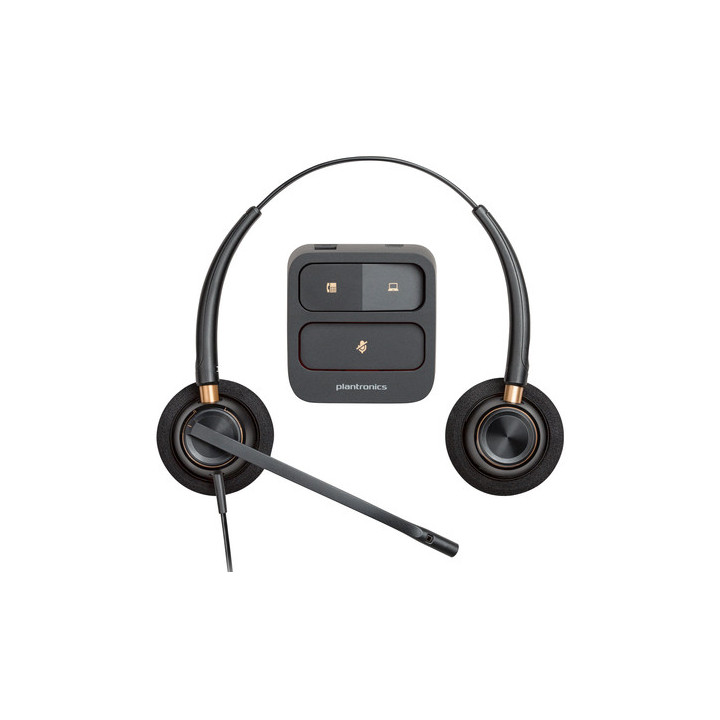 Poly EncorePro 520 Binaural Headset +Quick Disconnect EMEA - INTL English - Euro plug - Replaces Poly SKU 89434-02 - HP
