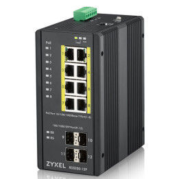 Zyxel RGS200-12P - Switch - gestito - 8 x 10/100/1000 (PoE+) + 4 x SFP - montabile su rail DIN, montabile su rack - PoE+ (240 W