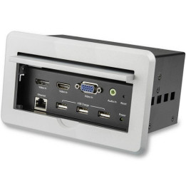 StarTech.com Box Connettività A/V Audio Video per sale conferenze - Ingressi HDMI / VGA / DisplayPort - 4K - Piano montaggio -