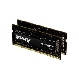 Kingston FURY Impact - DDR4 - kit - 32 GB: 2 x 16 GB - SO DIMM 260-pin - 3200 MT/s / PC4-25600 - CL20 - 1.2 V - senza buffer -