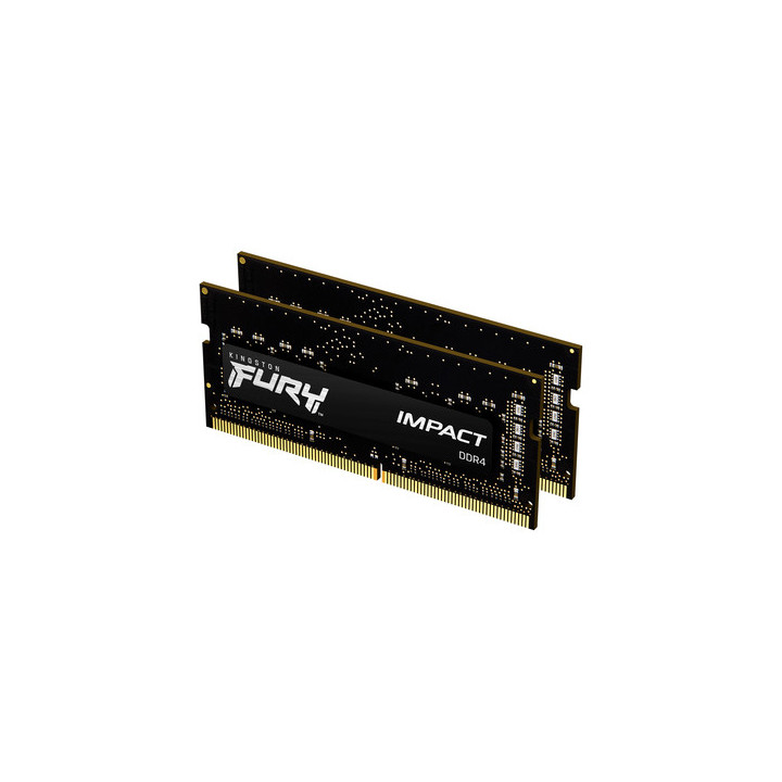 Kingston FURY Impact - DDR4 - kit - 32 GB: 2 x 16 GB - SO DIMM 260-pin - 3200 MT/s / PC4-25600 - CL20 - 1.2 V - senza buffer -