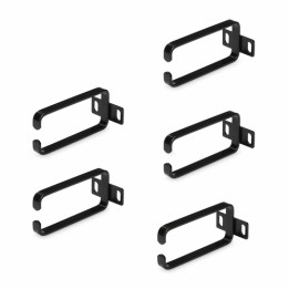 StarTech.com Ganci a D 1U per server rack, anello passacavi, 5 Pezzi - Anello per gestione cavi (verticale) - nero - 1U (pacche