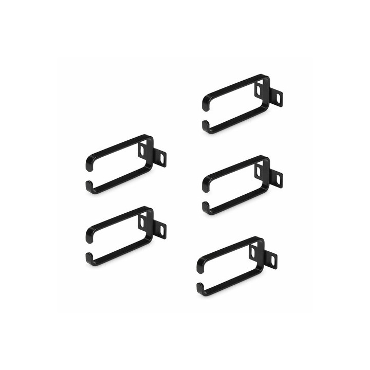 StarTech.com Ganci a D 1U per server rack, anello passacavi, 5 Pezzi - Anello per gestione cavi (verticale) - nero - 1U (pacche