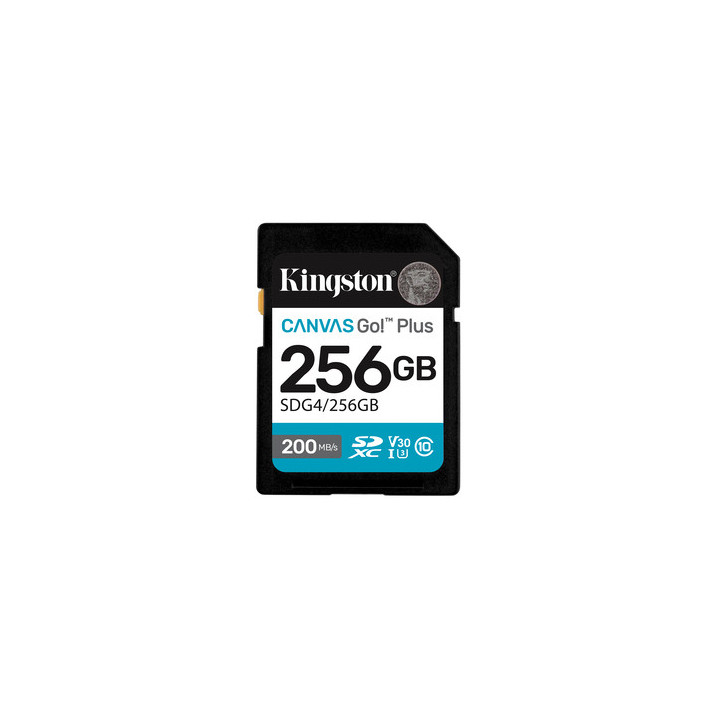 Kingston Canvas Go! Plus - Scheda di memoria flash - 256 GB - Video Class V30 / UHS-I U3 / Class10 - UHS-I SDXC