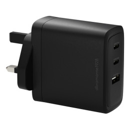 dbramante1928 re-charge IT - Alimentatore - 100 watt - 3 connettori di uscita (2 x USB-C, USB) - nero - Regno Unito
