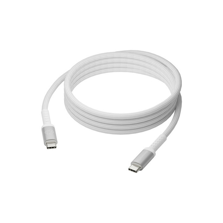 dbramante1928 re-charge it - Cavo USB - USB-C (M) a USB-C (M) - 2 m - braided, fino a 100W di potenza di ricarica - bianco