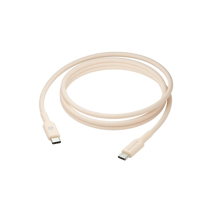 dbramante1928 re-charge - Cavo USB - USB-C (M) a USB-C (M) - 1.5 m - intrecciato, Power Delivery USB-C (60 W) - beige