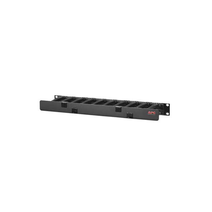 APC Horizontal Cable Manager Single-Sided with Cover - Kit gestione cavo rack - nero - 1U - 19" - Compatibile TAA - per P/N: AR