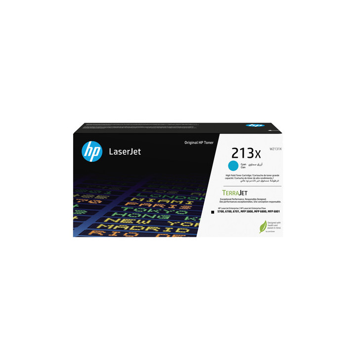 HP 213X - Alta resa - ciano - originale - LaserJet - cartuccia toner (W2131X) - per Color LaserJet Enterprise 6700, MFP 5800, M