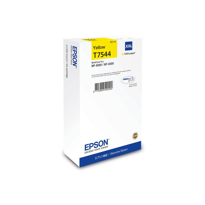Epson T7544 - 69 ml - misura XXL - giallo - originale - cartuccia d'inchiostro - per WorkForce Pro WF-8090, WF-8590