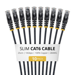 Startech - Cavo patch - RJ-45 (M) a RJ-45 (M) - 25 cm - 3.6 mm