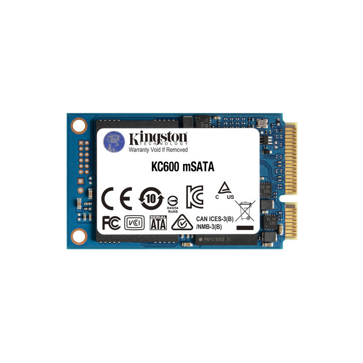 Kingston KC600 - SSD - crittografato - 512 GB - interno - mSATA