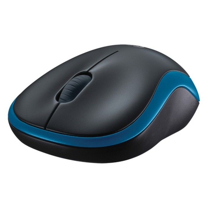 Logitech Wireless Mouse M185 - Colore nero con inserti Blue - Tecnologia Wireles (910-002236)