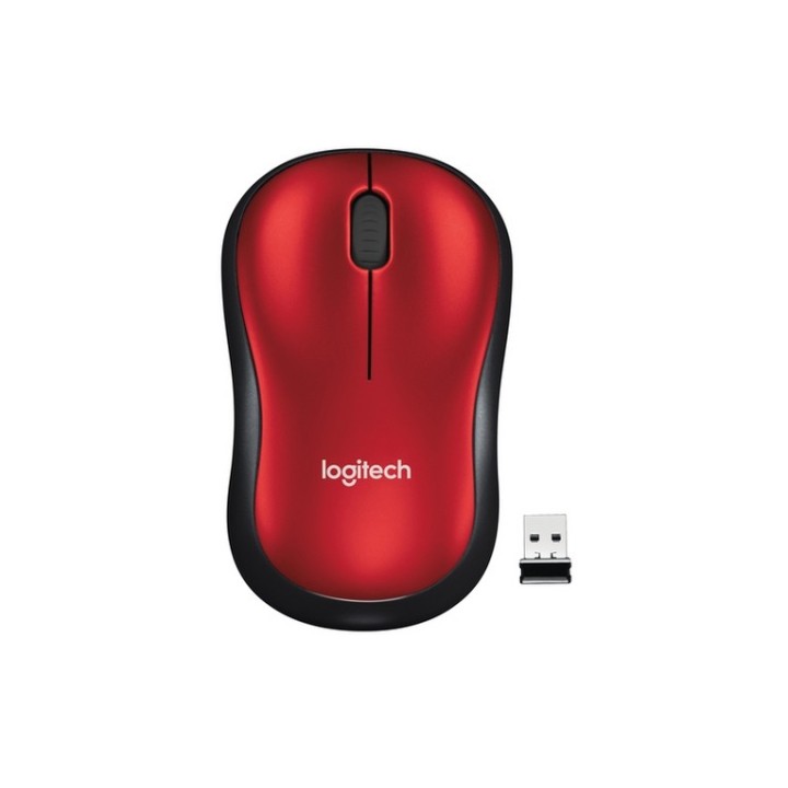 Logitech Wireless Mouse M185 - Colore nero con inserti rosso - Tecnologia Wirele