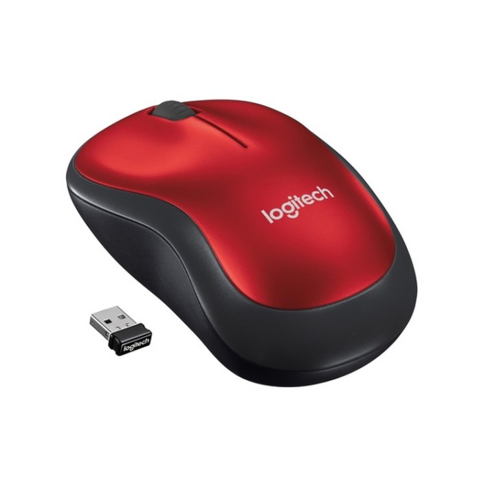 Logitech Wireless Mouse M185 - Colore nero con inserti rosso - Tecnologia Wirele (910-002237)
