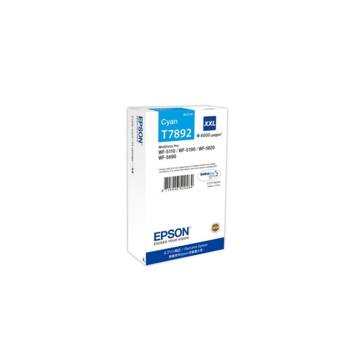 Epson T7892 - 34.2 ml - misura XXL - ciano - originale - cartuccia d'inchiostro