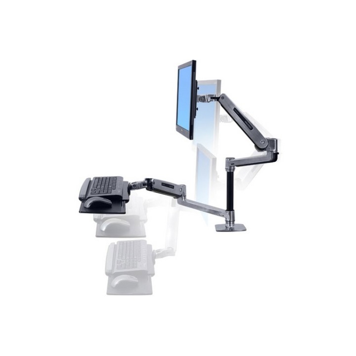 Ergotron WorkFit-LX - Convertitore scrivania in piedi - alluminio lucidato