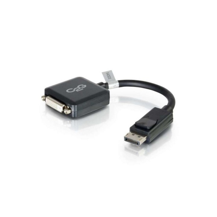 C2G 8in DisplayPort to DVI-D Adapter - DP to DVI D Adapter - Black - M/F - Adatt