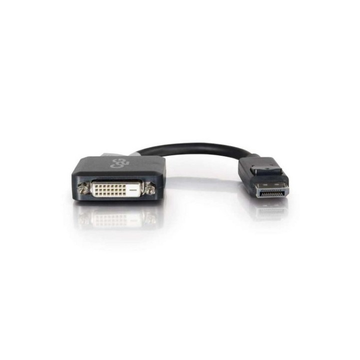 C2G 8in DisplayPort to DVI-D Adapter - DP to DVI D Adapter - Black - M/F - Adatt