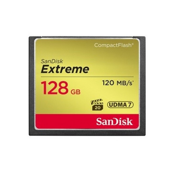 SanDisk Extreme - Scheda di memoria flash - 128 GB - 567x - CompactFlash (SDCFXSB-128G-G46)