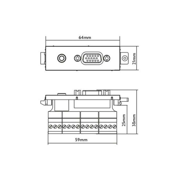VISION Techconnect Modular AV Faceplate - VGA and Minijack module - female 15-pi