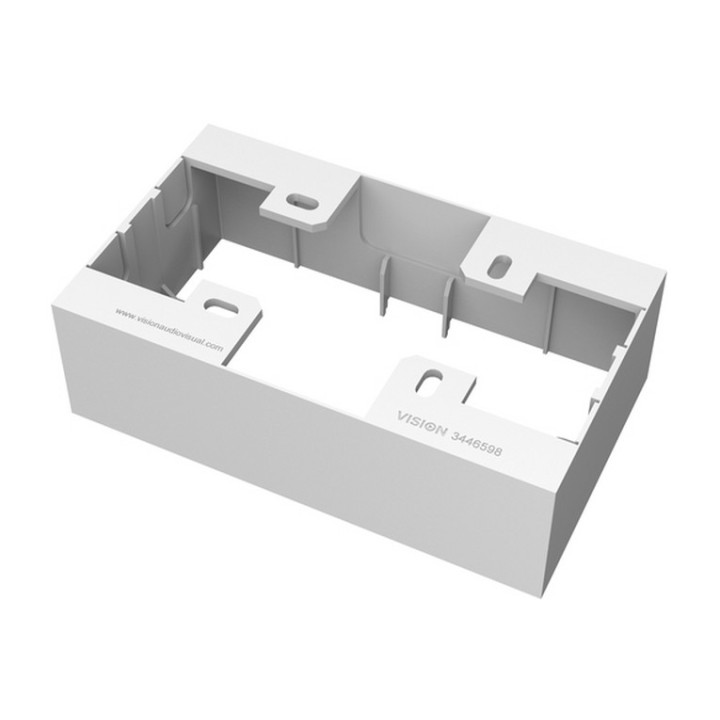 VISION Techconnect Modular AV Faceplate - Double-Gang Surface Mount UK backbox -