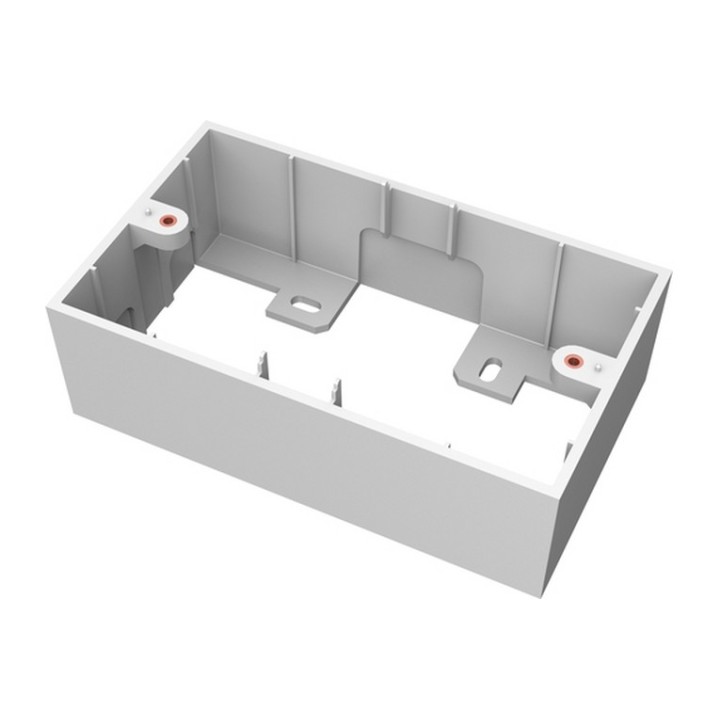 VISION Techconnect Modular AV Faceplate - Double-Gang Surface Mount UK backbox - (TC3 BACKBOX2G)