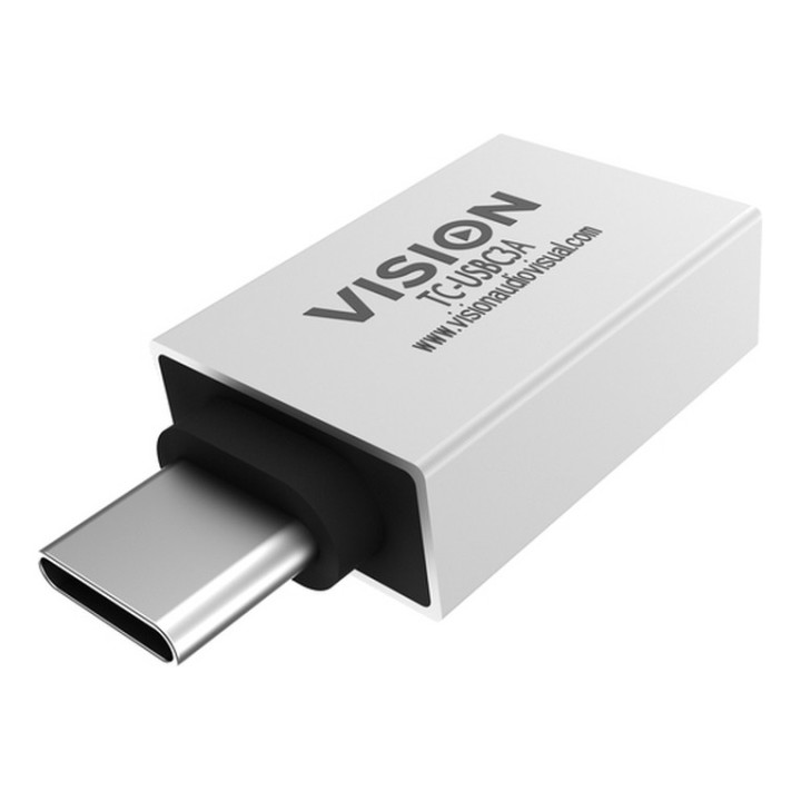 VISION Professional installation-grade USB-C to USB-A adapter - plugs into USB-C (TC-USBC3A)
